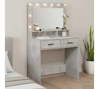 vidaXL Tavolo da Trucco con cassetto Grigio cemento 79 x 41 x 135 cm