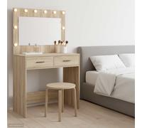 vidaXL Tavolo da trucco con cassetto rovere sonoma 78.5 x 41 x 135 cm