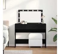 vidaXL Tavolo da trucco con LED Rovere Nero 100x40x120 cm