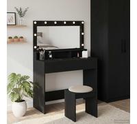 vidaXL Tavolo da Trucco con lo scaffale Rovere Nero 100 x 41 x 135 cm