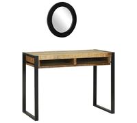 vidaXL Tavolo da trucco con specchio 100x50x75 cm in legno massello grezzo di mango