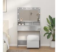 vidaXL Tavolo da Trucco con specchio Grigio cemento 79 x 41 x 135 cm