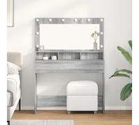 vidaXL Tavolo da Trucco con specchio Grigio sonoma 100 x 41 x 135 cm