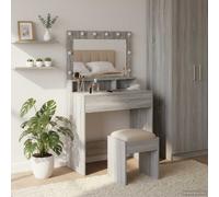 vidaXL Tavolo da Trucco con specchio Grigio Sonoma 78,5 x 41 x 135 cm