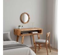 vidaXL Tavolo da Trucco con specchio Marrone Legno di mango massello