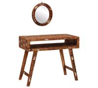 vidaXL Tavolo da Trucco con specchio Marrone Legno di recupero solido