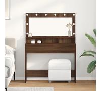 vidaXL Tavolo da Trucco con specchio Rovere Marrone 100 x 41 x 135 cm