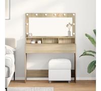 vidaXL Tavolo da Trucco con specchio rovere sonoma 100 x 41 x 135 cm