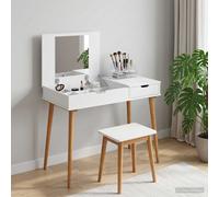 vidaXL Tavolo da Trucco FAUSKE Bianco 100 x 50 x 78 cm