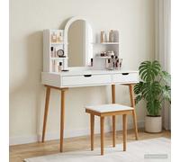 vidaXL Tavolo da Trucco FAUSKE Bianco 112 x 50 x 78 cm
