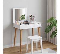 vidaXL Tavolo da Trucco FAUSKE Bianco 76 x 50 x 78 cm