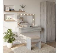 vidaXL Tavolo da Trucco Grigio 100 x 40 x 70 cm Legno ingegnerizzato