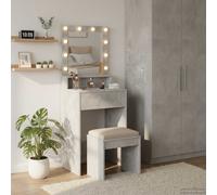 vidaXL Tavolo da Trucco Grigio cemento 50 x 41 x 135 cm
