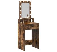 vidaXL Tavolo da Trucco Marrone 50 x 41 x 140 cm Legno ingegnerizzato | Ha un look moderno con linee affusolate, Luci a LED attivate a tocco, Cassetto classico per i tuoi oggetti