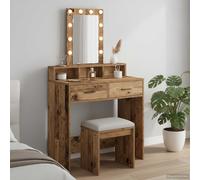 vidaXL Tavolo da Trucco Marrone 79 x 41 x 140 cm Legno multistrato