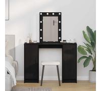 vidaXL Tavolo da Trucco Nero 102 x 33 x 135 cm Legno multistrato