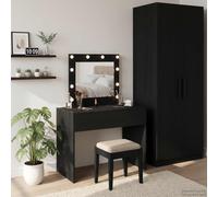 vidaXL Tavolo da Trucco Nero 83 x 40 x 70 cm Legno ingegnerizzato