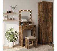 vidaXL Tavolo da Trucco Rovere fumé 50 x 41 x 135 cm Legno multistrato