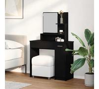 vidaXL Tavolo da Trucco Rovere Nero 86,5 x 35 x 136 cm