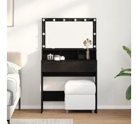 vidaXL Tavolo da Trucco Rovere nero Truciolare