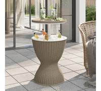 vidaXL Tavolo Frigo 3 in 1 Polipropilene Marrone Chiaro