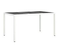 vidaXL Tavolo Giardino 150x90x75cm Vetro Temperato Polyrattan Bianco