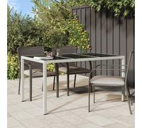 vidaXL Tavolo Giardino 150x90x75cm Vetro Temperato Polyrattan Bianco