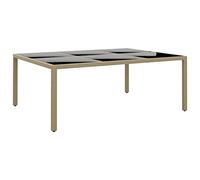 vidaXL Tavolo Giardino 200x150x75 cm Vetro Temperato Polyrattan Beige