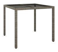 VIDAXL - Tavolo Giardino 90x90x75 Cm Vetro Temperato E Polyrattan Grigio