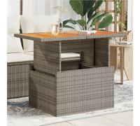 vidaXL Tavolo Giardino Grigio 100x55x73 cm Polyrattan e Legno Acacia