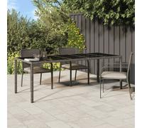 vidaXL Tavolo Giardino Grigio 250x100x75cm Vetro Temperato Polyrattan