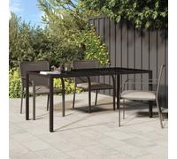 AX Tavolo Vetro Temprato 190x90x75cm Acciaio Polyrattan Patio Giardino 0K 316711