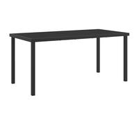 vidaXL Outdoor Minimalist Dining Table per 6 | grigio scuro rettangolare 160 x 80 cm telaio in alluminio resistente alle intemperie con piano in vetro di sicurezza monolastra per balcone e giardino