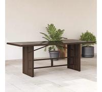 vidaXL Tavolo Giardino Piano in Vetro Marrone 190x80x75cm Polyrattan