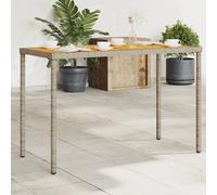 vidaXL Tavolo Giardino Piano Legno Acacia Grigio 115x54x74 Polyrattan