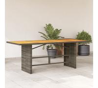 vidaXL Tavolo Giardino Piano Legno Acacia Grigio 190x80x75 Polyrattan