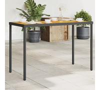 vidaXL Tavolo Giardino Piano Legno Acacia Nero 115x54x74cm Polyrattan