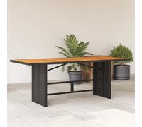 TAVOLO DA ESTERNO VIDAXL da Giardino Piano Legno Acacia Nero 190x80x75 cm Polyrattan - 365600