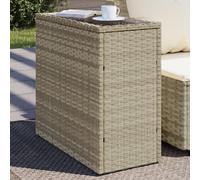 vidaXL Tavolo Giardino Piano Vetro Grigio Chiaro 58x27,5x55 Polyrattan