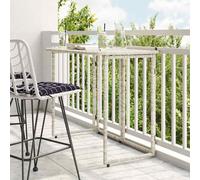 vidaXL Tavolo Giardino Pieghevole Grigio Chiaro 90x51x75 cm Polyrattan