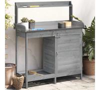 vidaXL Tavolo Invaso con Mobile Grigio 110,5x45x124,5cm Massello Abete