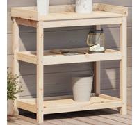 vidaXL Tavolo Invaso con Ripiani 82,5x45x86,5 cm Legno Massello Pino