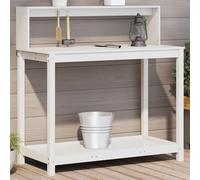 vidaXL Tavolo Invaso con Ripiani Bianco 108x50x109,5 cm Massello Pino