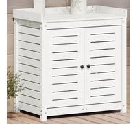 vidaXL Tavolo Invaso con Ripiani Bianco 82,5x50x86,5 cm Massello Pino
