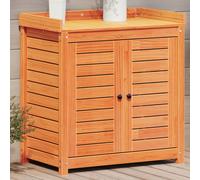 vidaXL Tavolo Invaso con Ripiani Marrone 82,5x50x86,5 cm Massello Pino