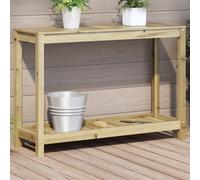 vidaXL Tavolo Invaso con Ripiano 108x35x75 cm Legno Impregnato di Pino
