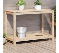 vidaXL Tavolo Invaso con Ripiano 108x50x75 cm Legno Massello di Pino
