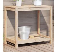 vidaXL Tavolo Invaso con Ripiano 82,5x50x75 cm Legno Massello di Pino