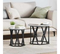 vidaXL Tavolo laterale 2 pcs Grigio Sonoma