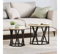 vidaXL Tavolo laterale 2 pcs rovere sonoma 50 x 50 x 40 cm